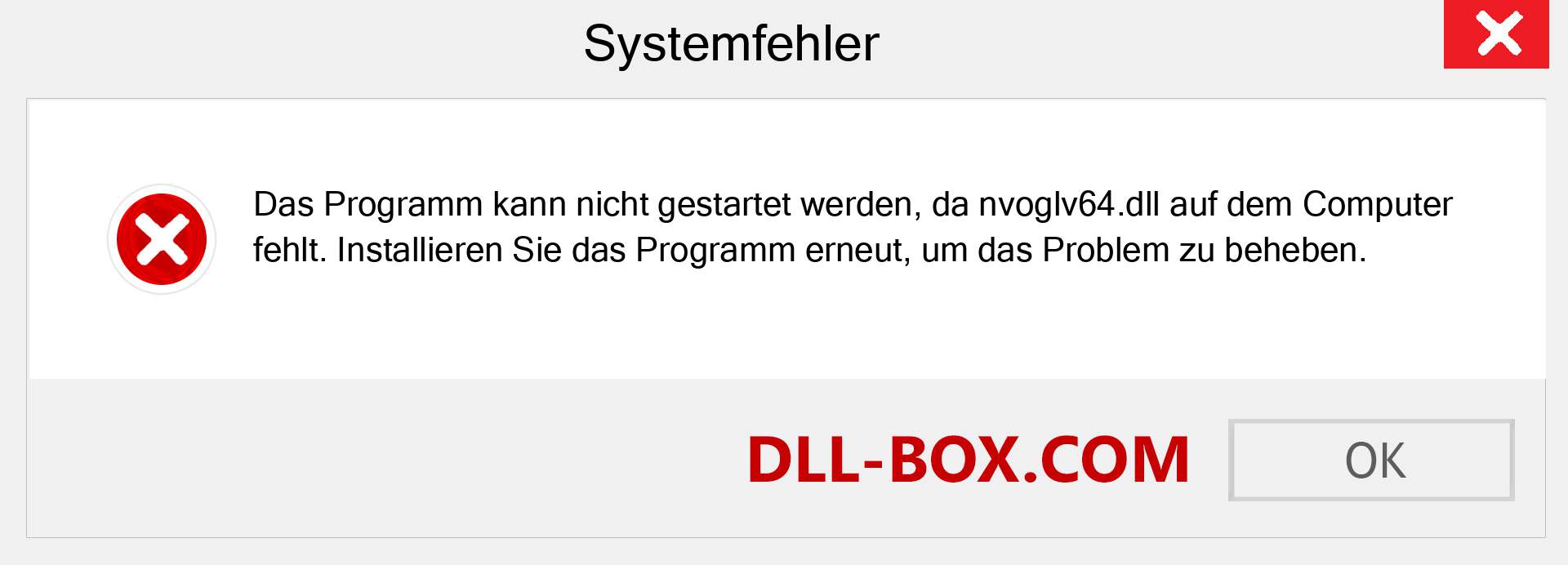 nvoglv64.dll-Datei fehlt?. Download für Windows 7, 8, 10 - Fix nvoglv64 dll Missing Error unter Windows, Fotos, Bildern