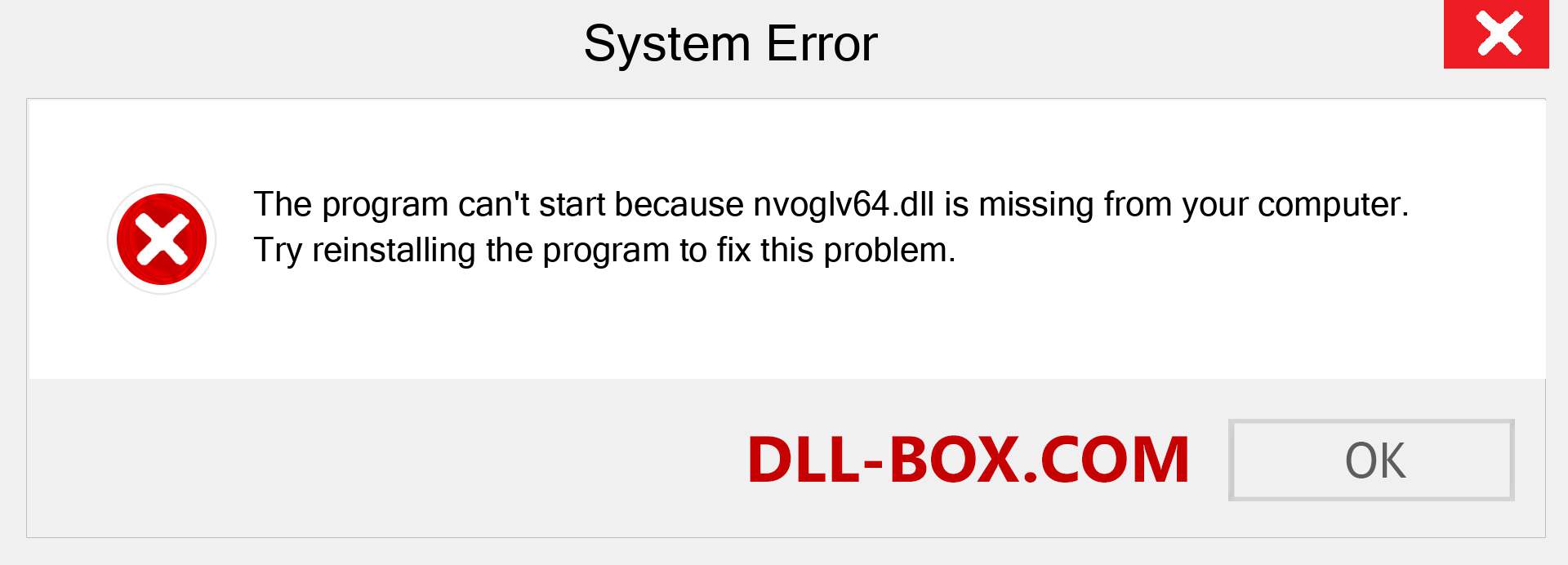  nvoglv64.dll file is missing?. Download for Windows 7, 8, 10 - Fix  nvoglv64 dll Missing Error on Windows, photos, images